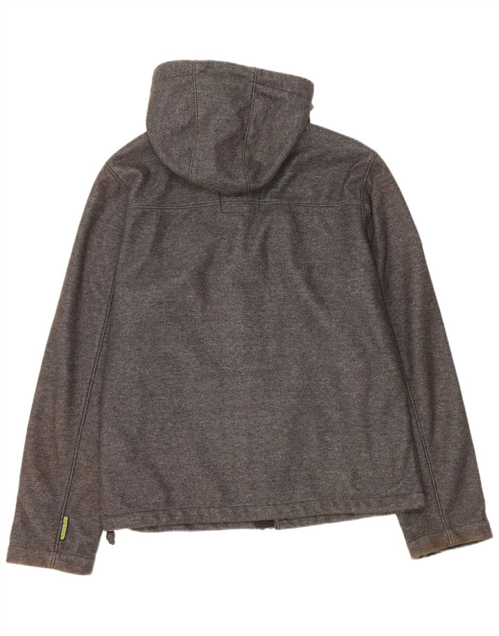 Jaqueta corta-vento masculina Superdry com capuz UK 38 poliéster cinza médio