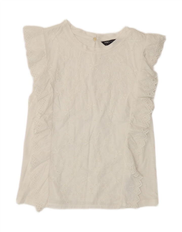 Blusa feminina Marks & Spencer UK 8 pequena modal branca