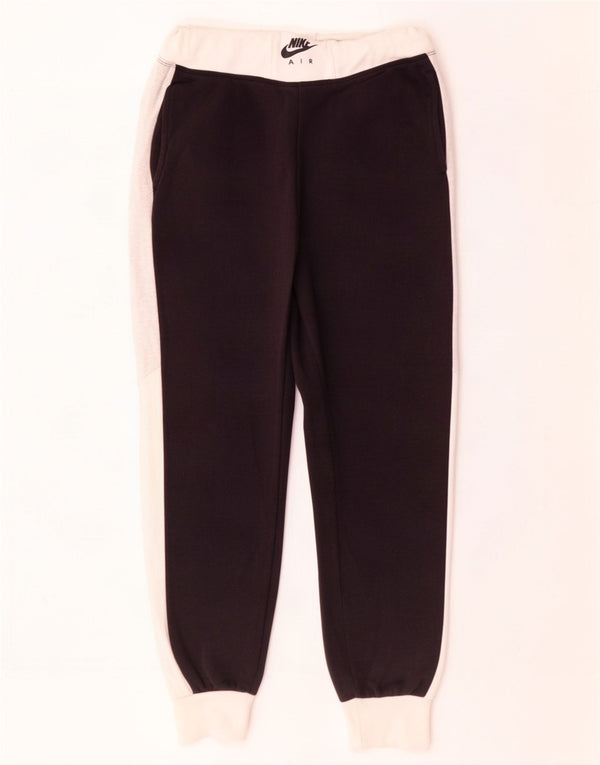 Calça de treino feminina Nike Joggers UK 10 pequeno preto colorblock algodão