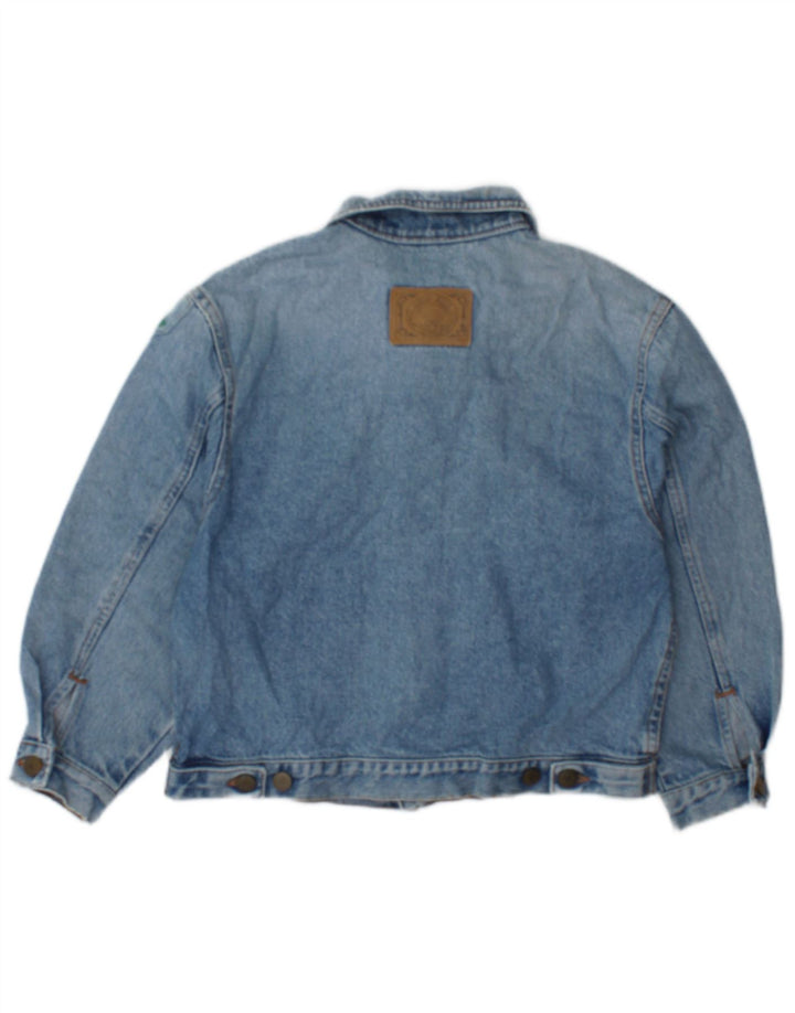 Jaqueta jeans Benetton Boys 7-8 anos grande algodão azul