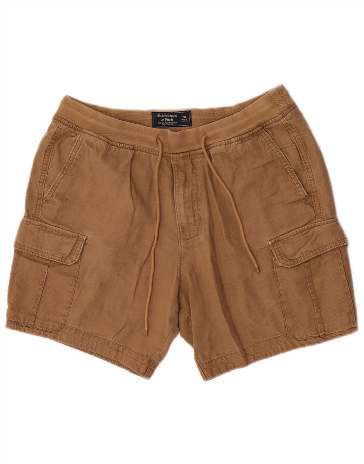 Shorts cargo masculino Abercrombie & Fitch médio W32 linho marrom