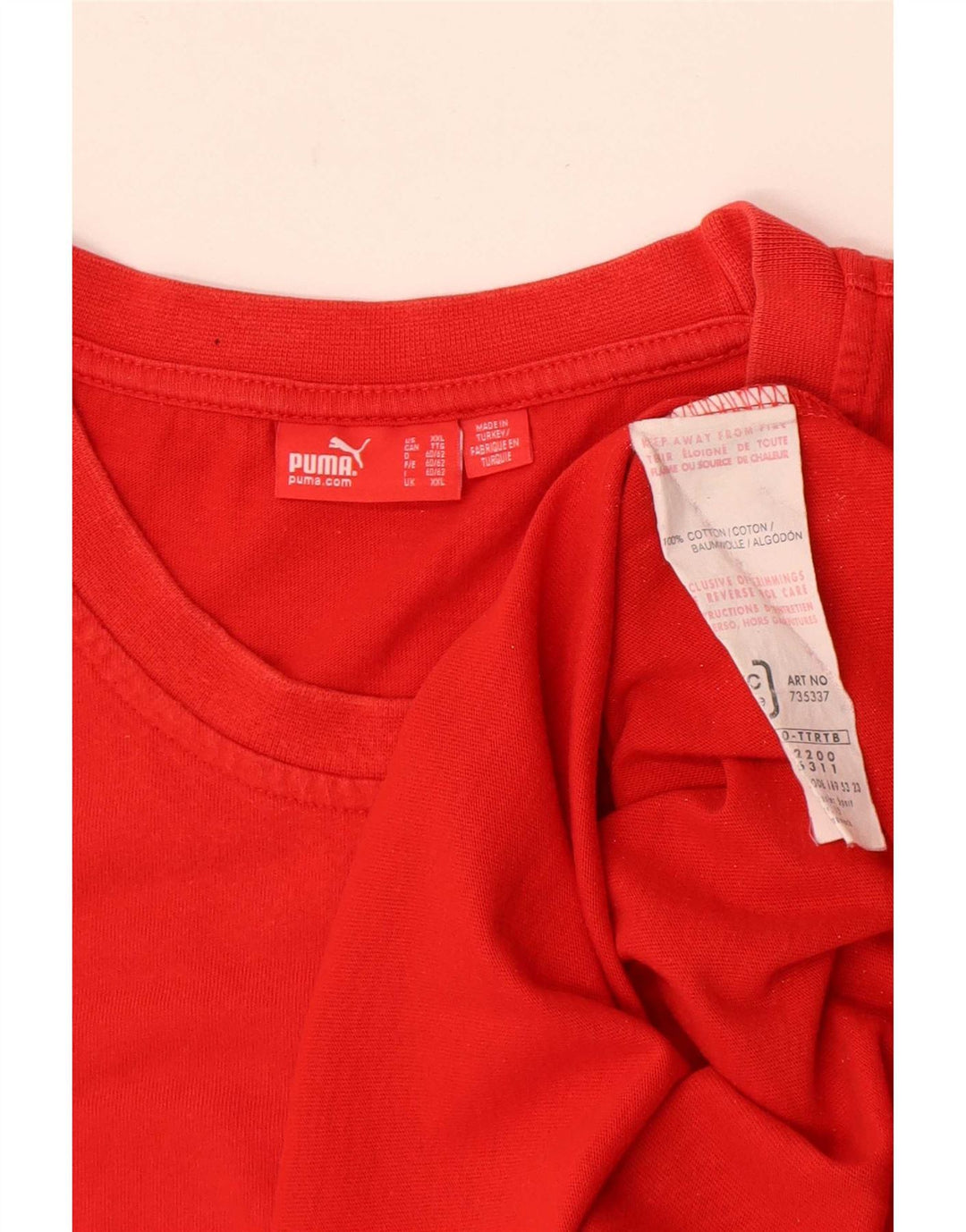 Camiseta masculina gráfica Puma Top 2XL algodão vermelho