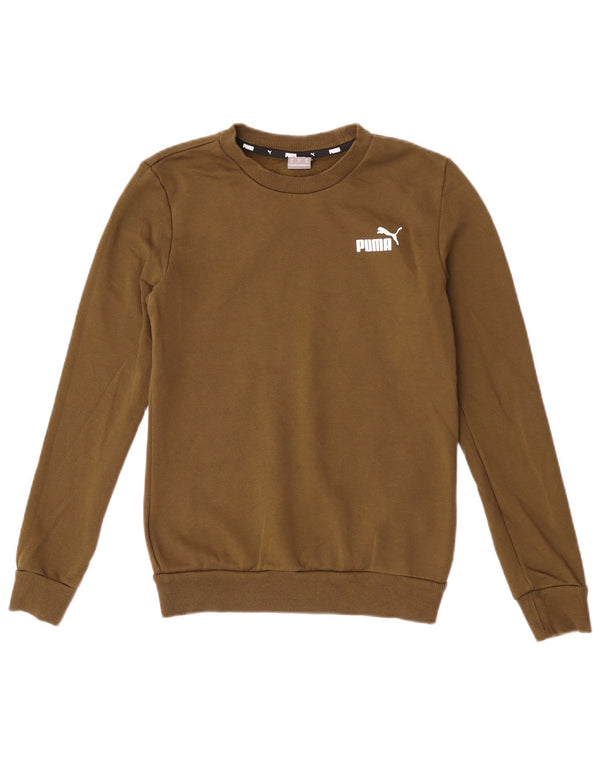 Puma moletom feminino jumper UK 6 XS algodão cáqui