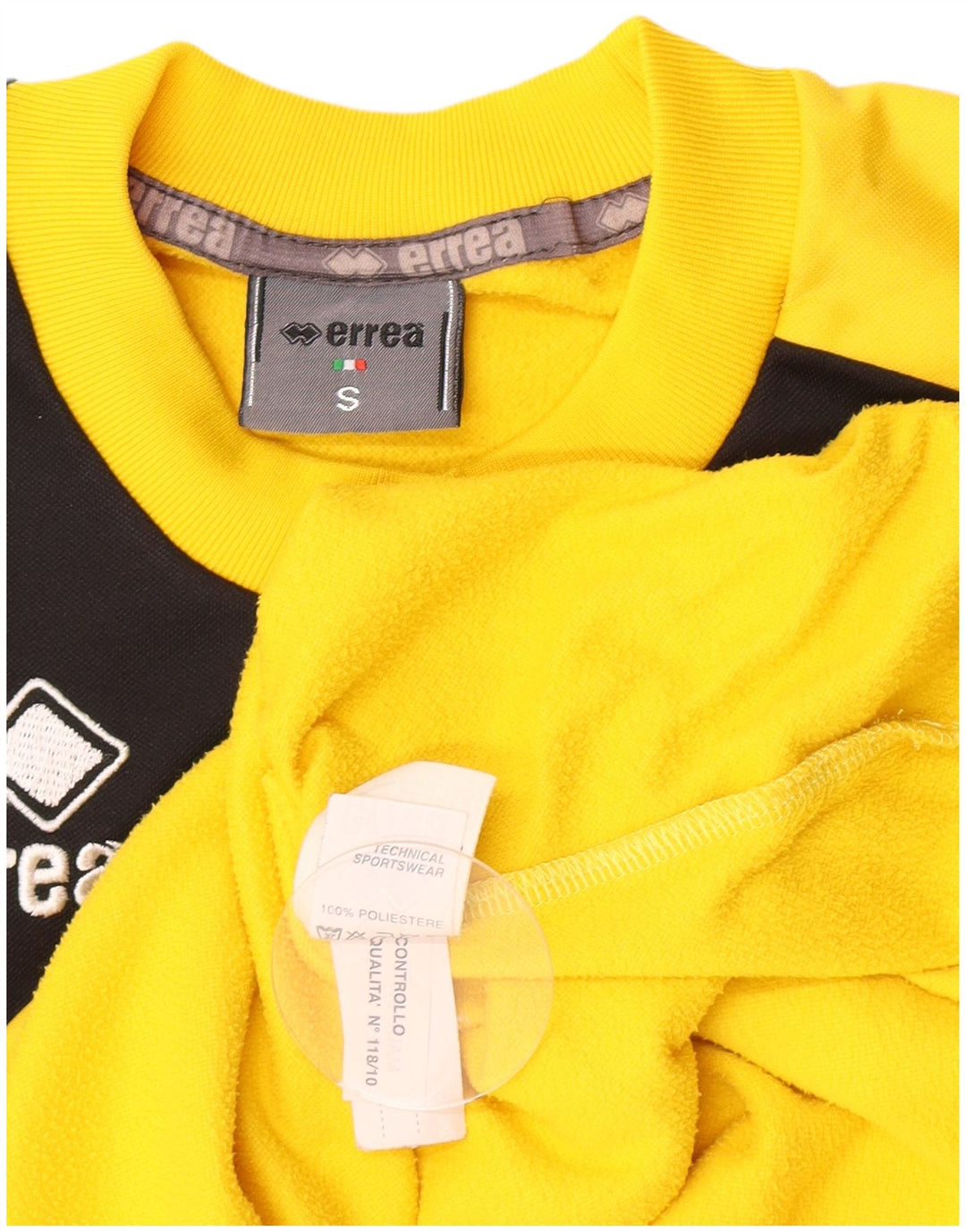Errea Camiseta masculina gráfica top pequeno amarelo colorblock poliéster