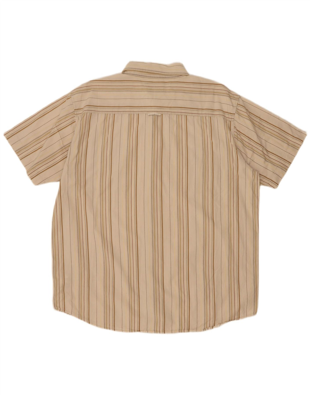 Wrangler Camisa masculina de manga curta 2XL listrada bege