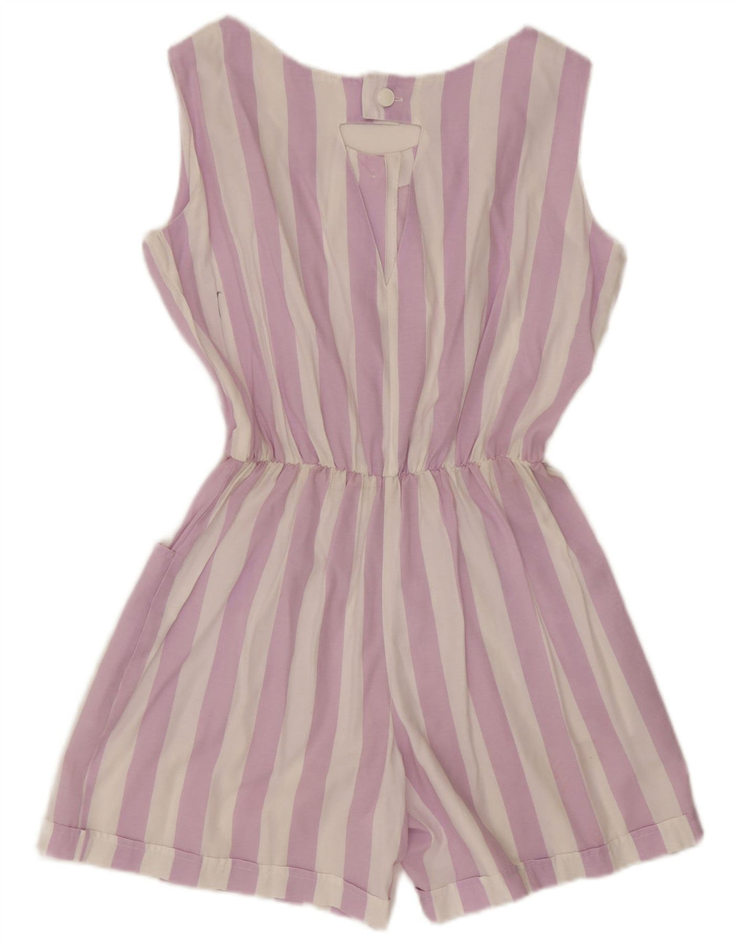 Macacão feminino vintage UK 16 listrado roxo grande