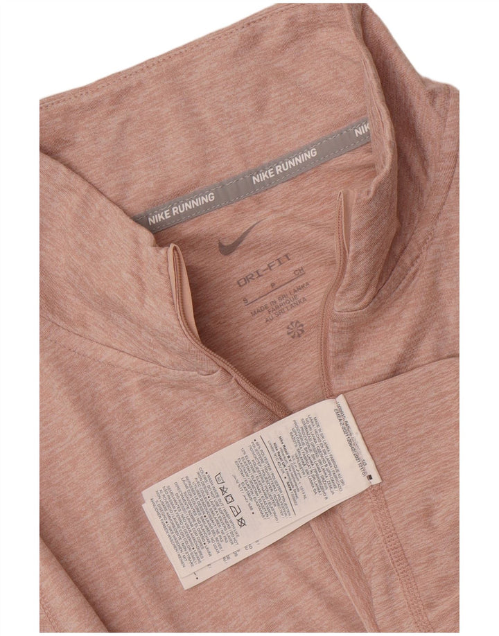 Nike Womens Dri Fit Pullover Treino Top UK 10 Pequeno Rosa Flecked