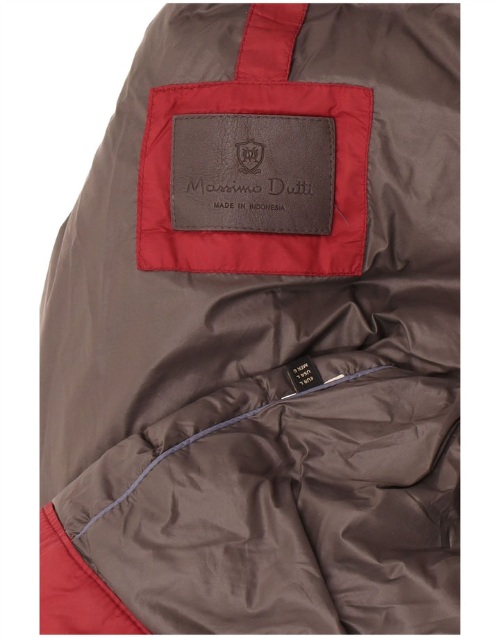 Jaqueta feminina acolchoada com capuz Massimo Dutti Reino Unido 14 grande Borgonha