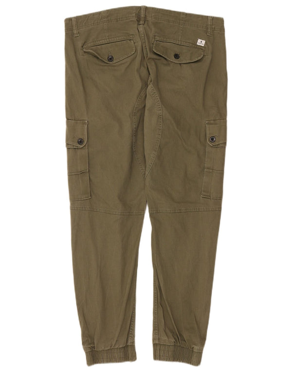 Calça cargo masculina Jack & Jones Paul Tapered W36 L28 algodão cáqui