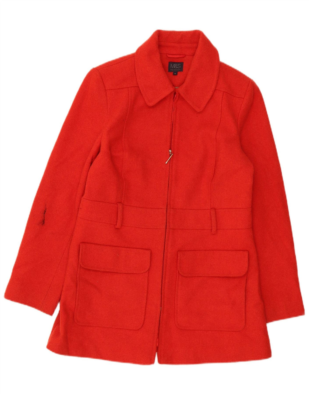 Sobretudo feminino Marks & Spencer UK 12 acrílico vermelho médio