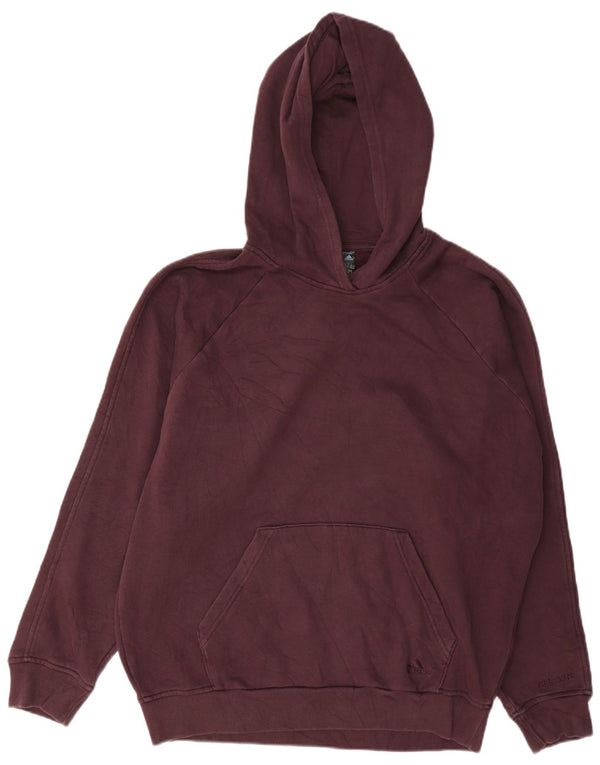 Adidas Womens Oversized Hoodie Jumper Reino Unido 12/14 Médio Borgonha Algodão