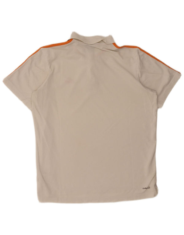 Adidas Mens Clima 365 Graphic Polo Shirt Grande Algodão Branco