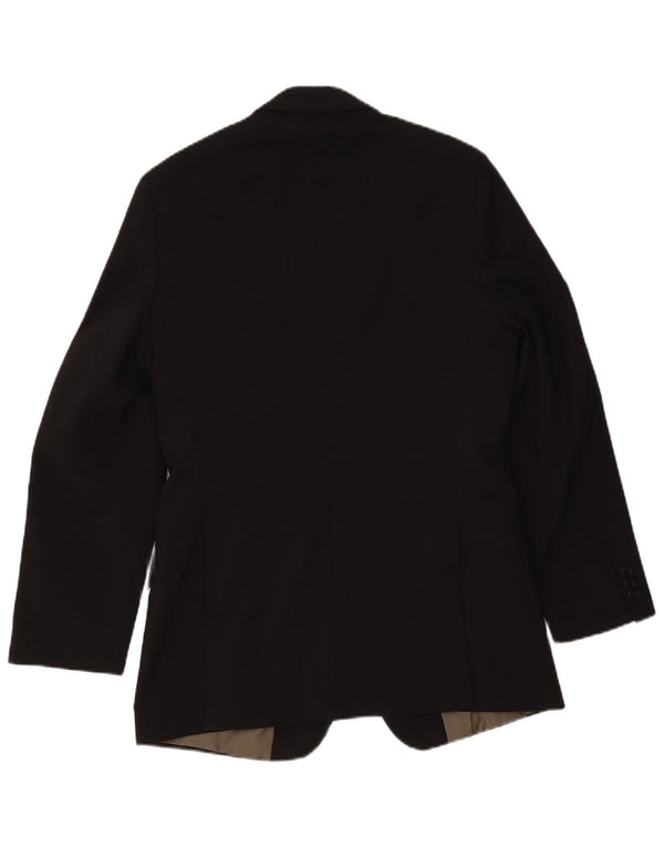 Jaqueta blazer masculina de 3 botões Marks & Spencer Reino Unido 38 poliéster preto médio