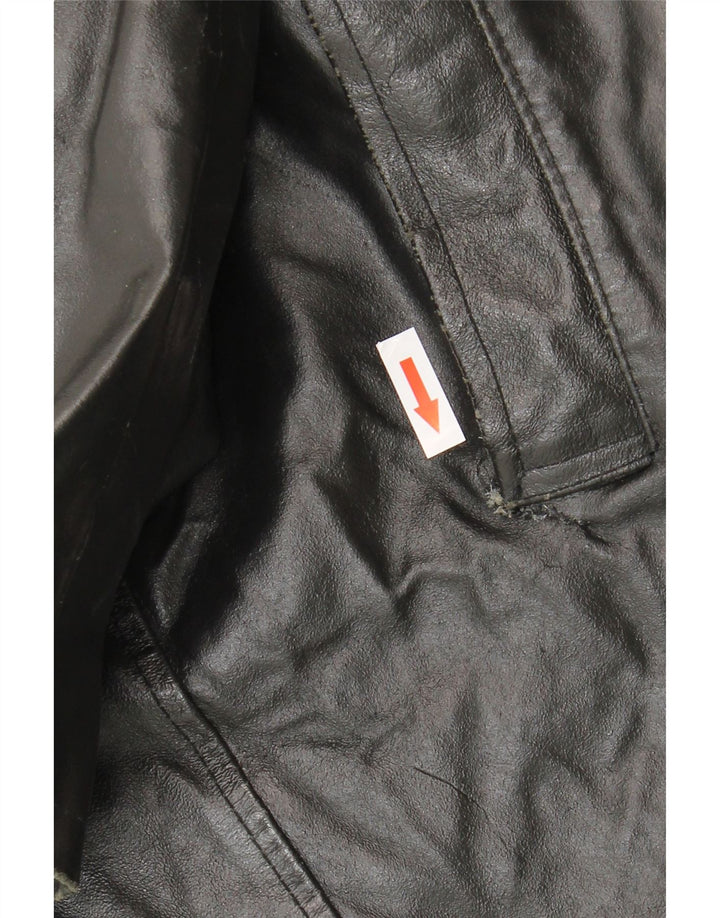Jaqueta de couro masculina VINTAGE IT 52 XL couro preto