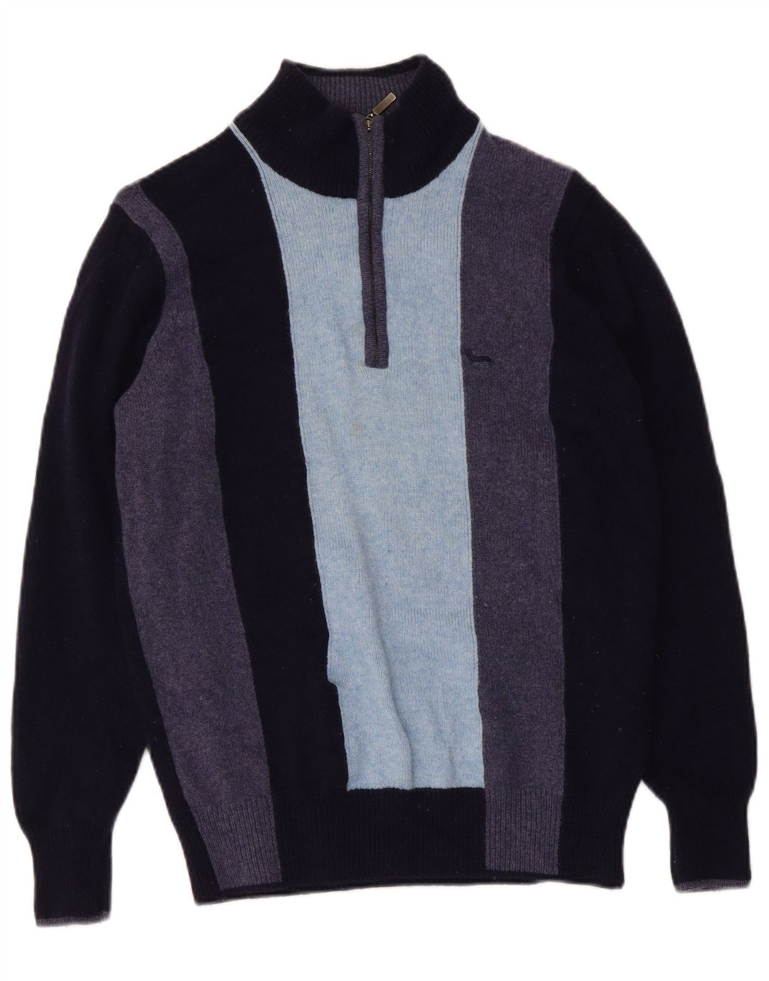 Suéter feminino Harmont & Blaine com zíper e gola redonda Reino Unido 12 médio azul marinho
