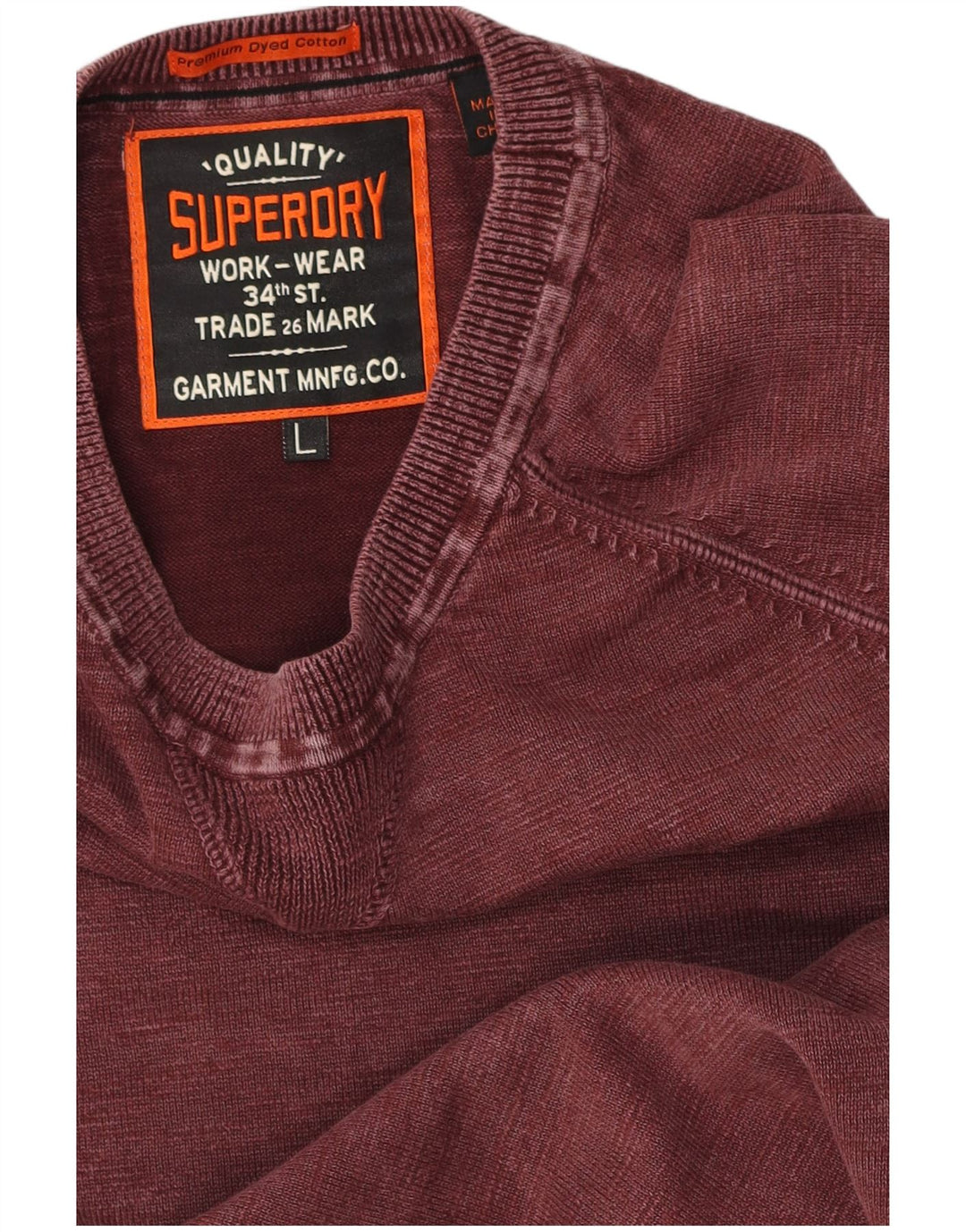 Superdry moletom masculino jumper grande algodão Borgonha