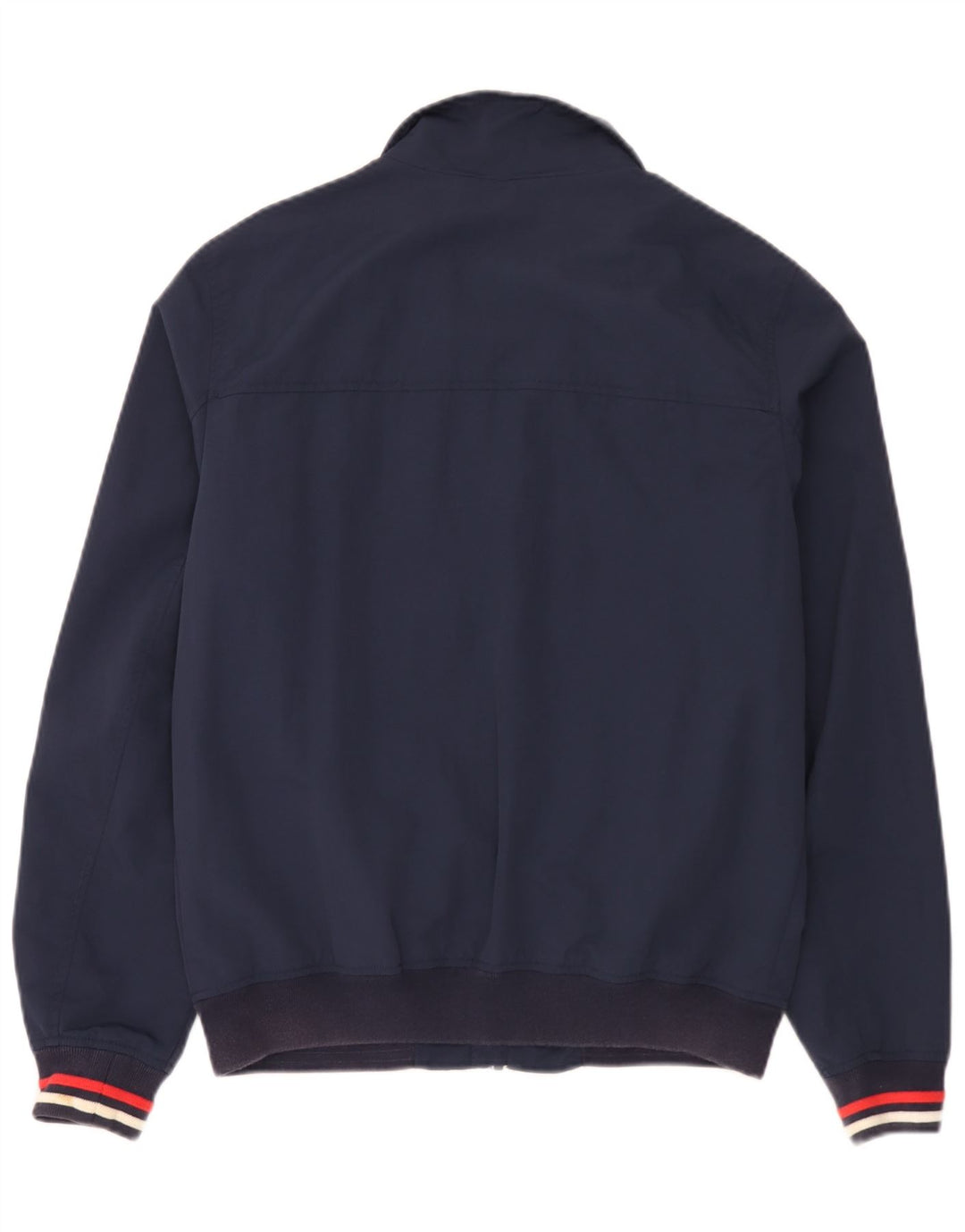 Tommy Hilfiger Mens Bomber Jacket UK 38 Médio Azul Marinho Listrado Poliamida
