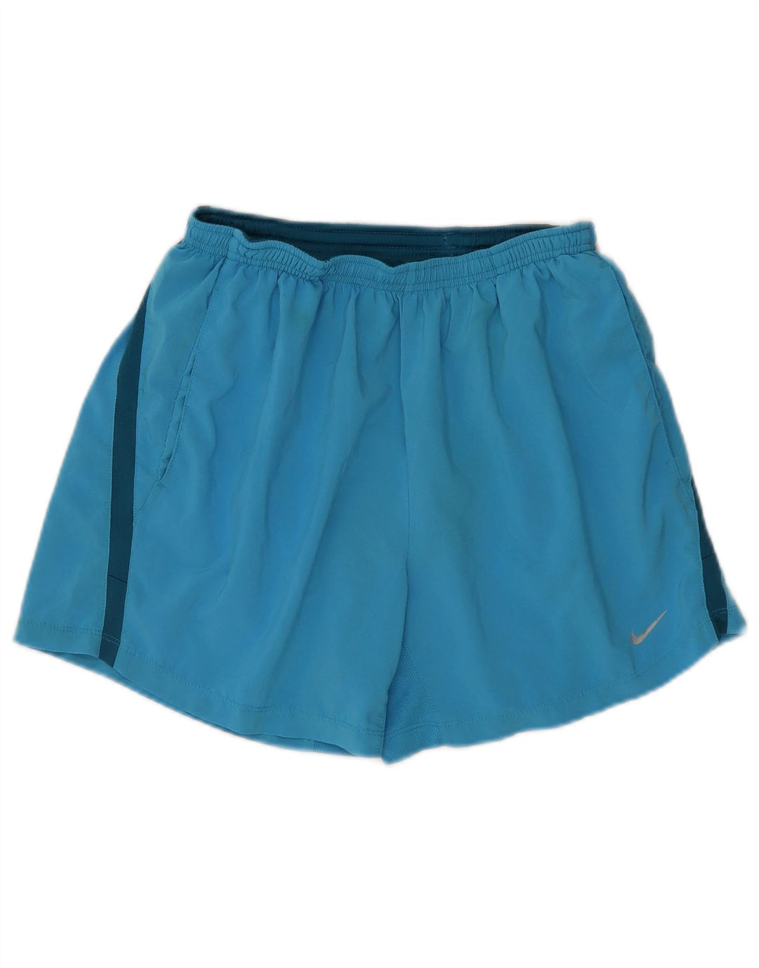 Shorts esportivos femininos NIKE Dri Fit UK 14 médio azul poliéster