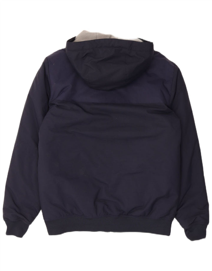 Jaqueta corta-vento masculina Adidas com capuz UK 38 Poliéster azul marinho médio