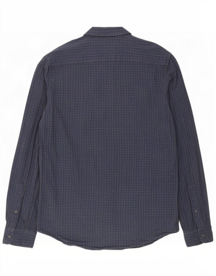 Camisa masculina slim fit Jack Wills, algodão guingão azul marinho médio