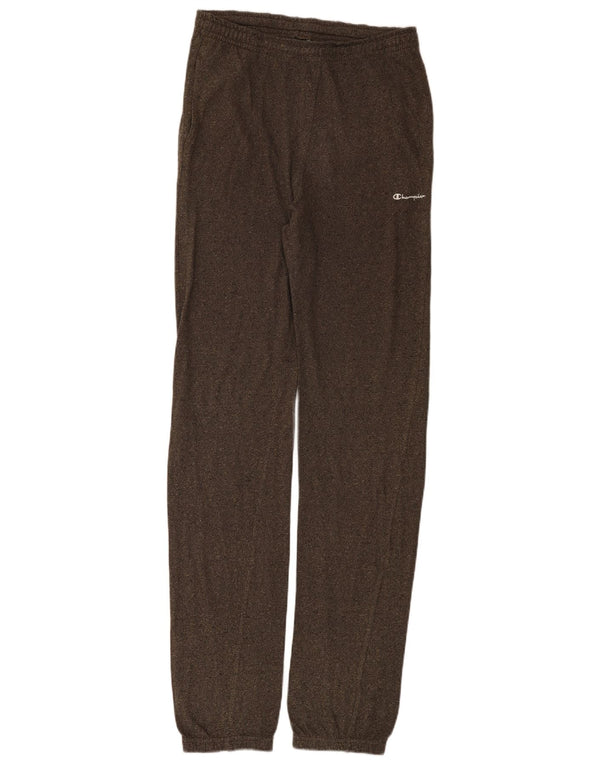 Calça de treino feminina Champion Joggers UK 14 grande algodão manchado marrom