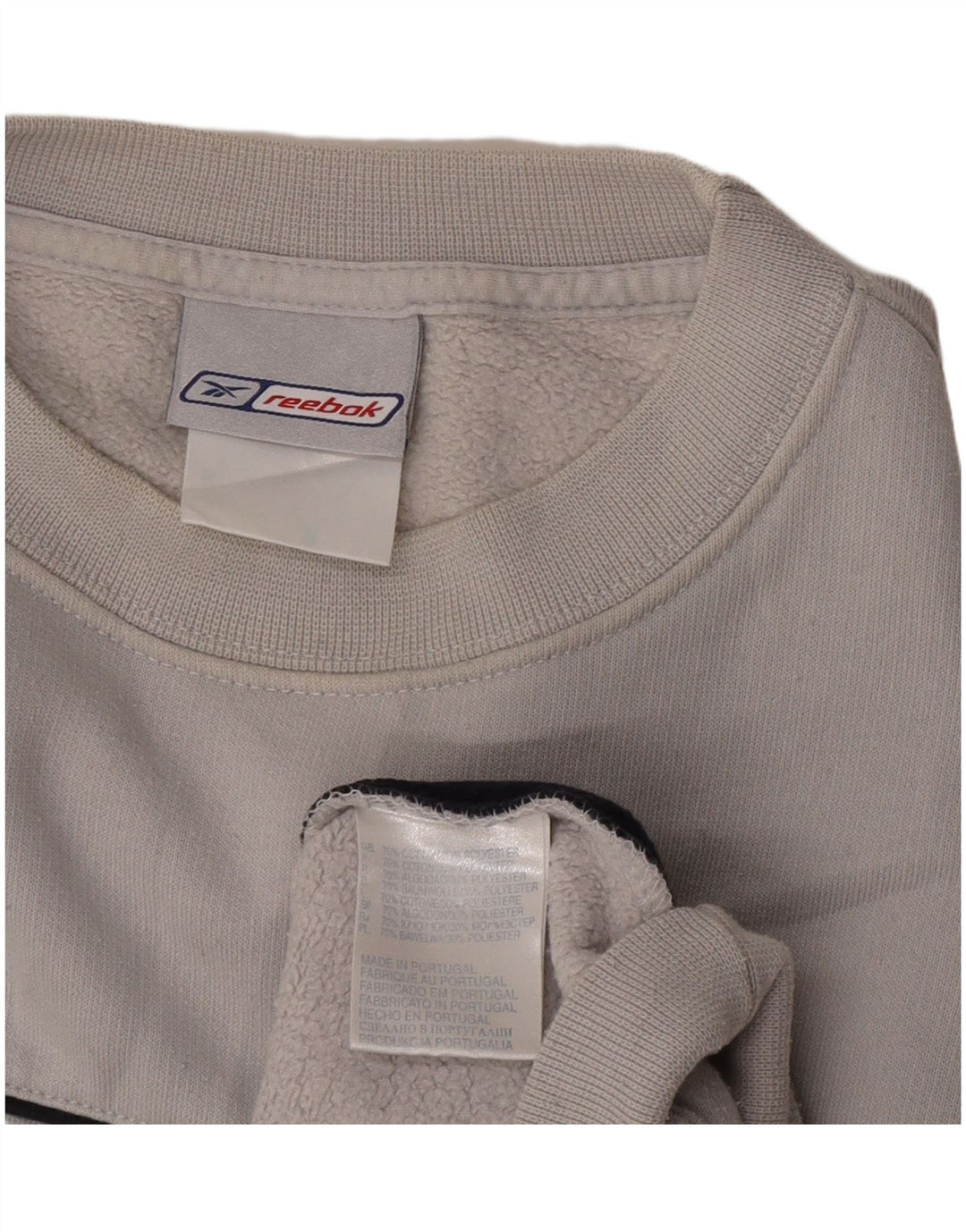 Reebok Mens Graphic Moletom Jumper XL Cinza Colorblock Algodão