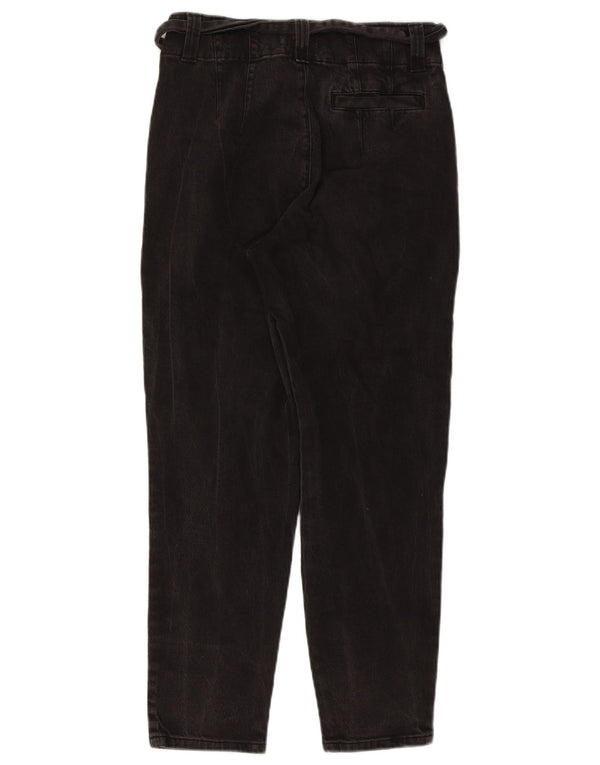 Calça jeans feminina Reiss cintura alta cônica W28 L27 algodão preto