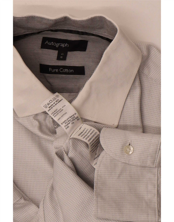 Camisa masculina autograph Marks & Spencer tamanho 41 algodão cinza médio