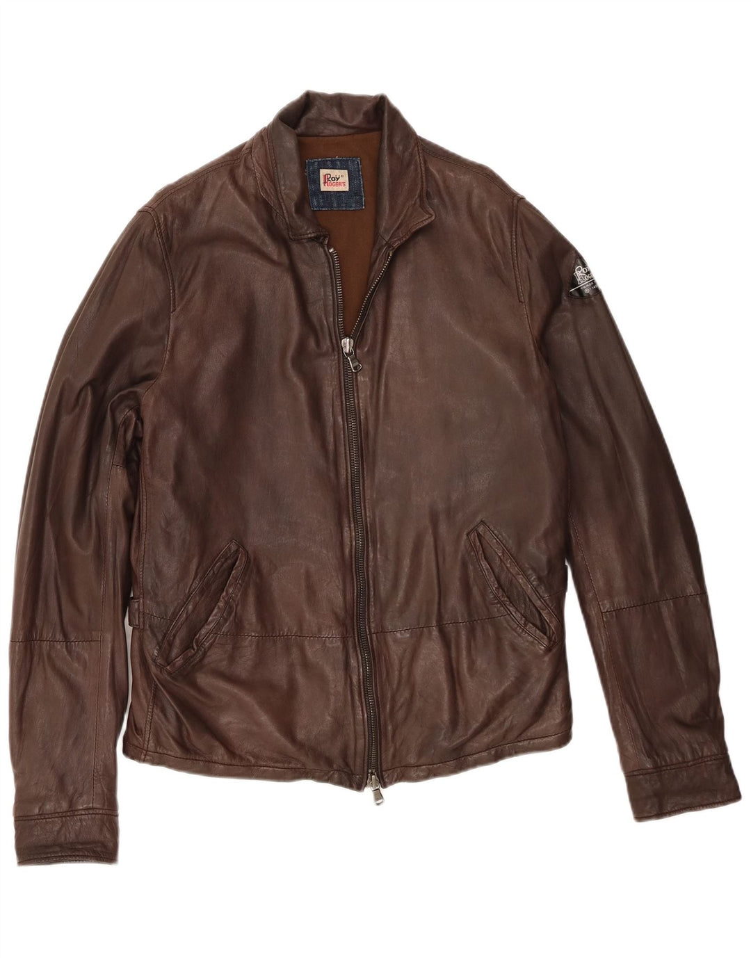 Jaqueta de couro masculina Roy Rogers IT 50 grande couro marrom