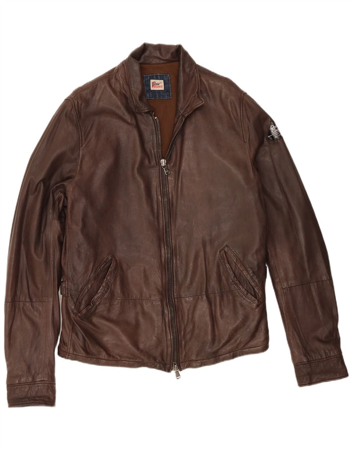 Jaqueta de couro masculina Roy Rogers IT 50 grande couro marrom