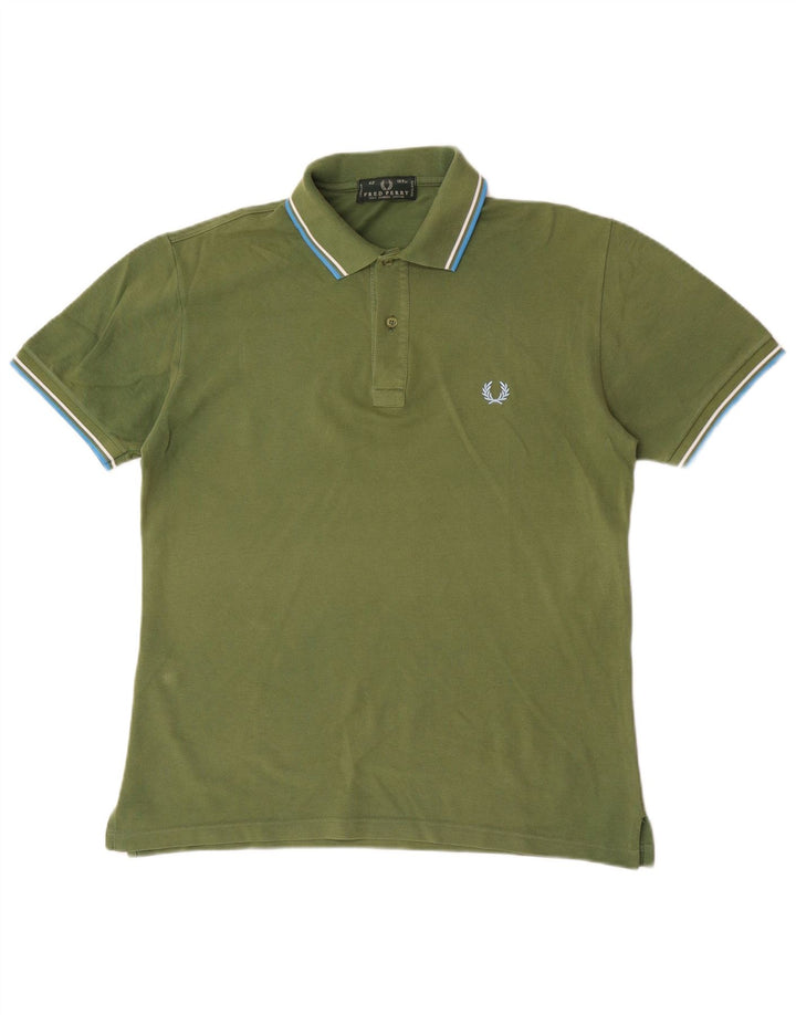 Camisa pólo masculina FRED PERRY algodão verde médio