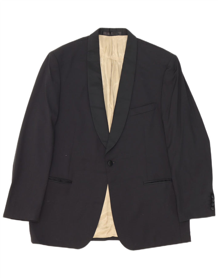 Jaqueta blazer masculina de 1 botão Marks & Spencer Reino Unido 40 lã preta média