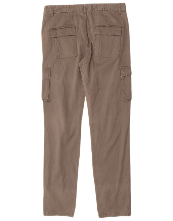 Calça cargo slim masculina Brugi IT 50 grande W34 L34 algodão cinza