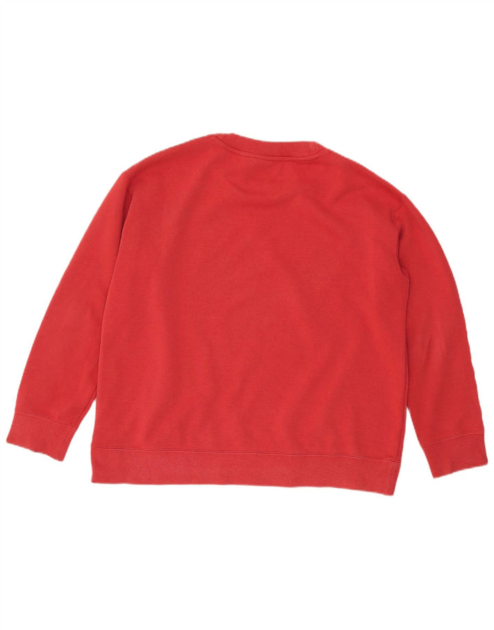 ADIDAS Womens Oversized Sweatshirt Jumper UK 12 Médio Algodão Vermelho