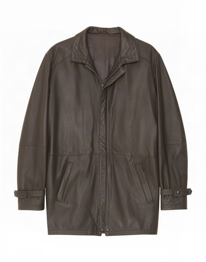 Jaqueta de couro masculina Dama IT 50 grande preta
