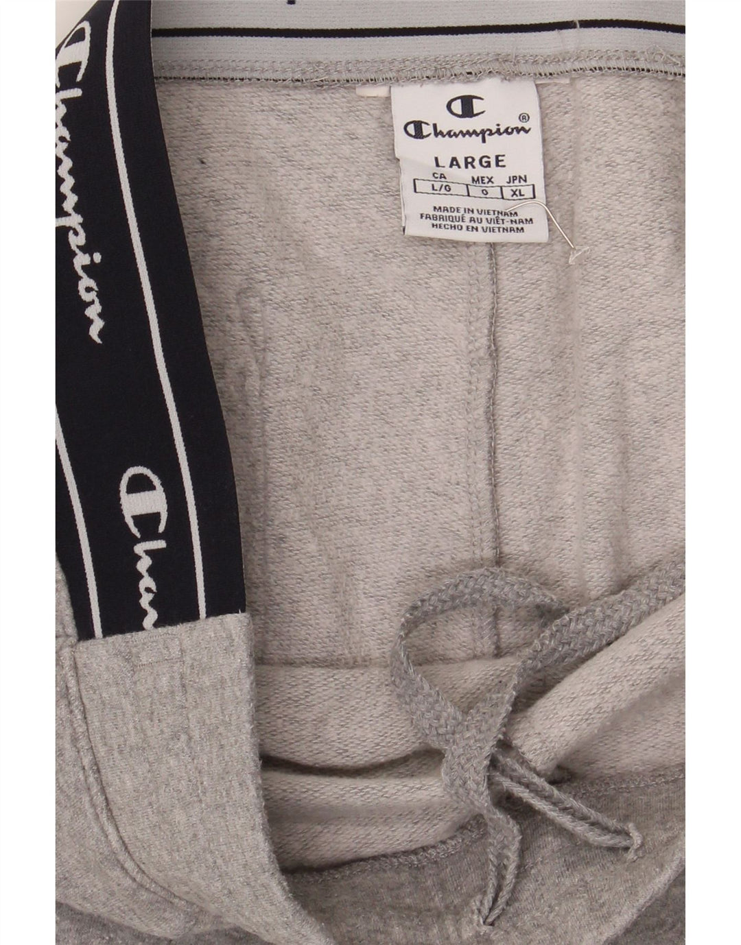 CHAMPION Womens Graphic Tracksuit Trousers UK 14 Large  Grey Colourblock Vintage Champion and Second-Hand Champion from Messina Hembry 
