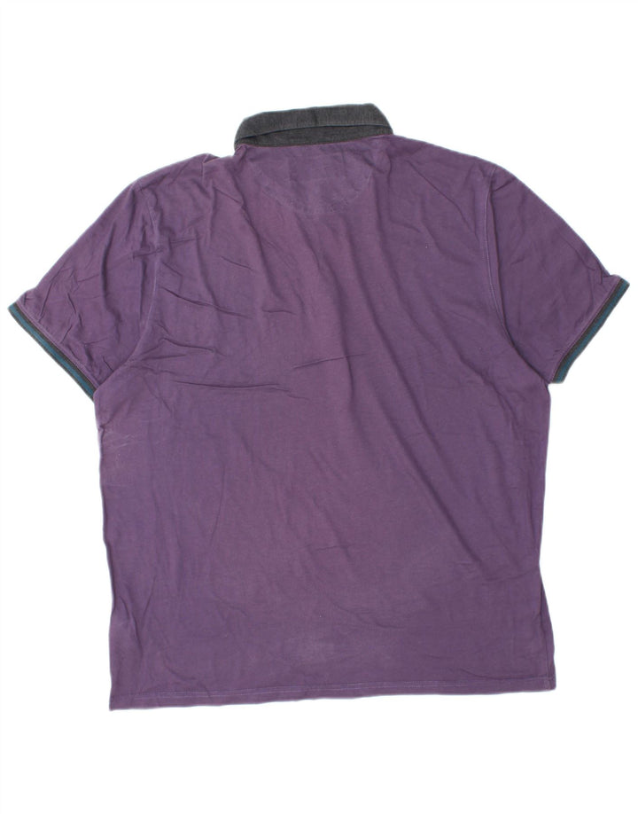 Camisa polo masculina TED BAKER tamanho 6 2XL algodão colorido roxo