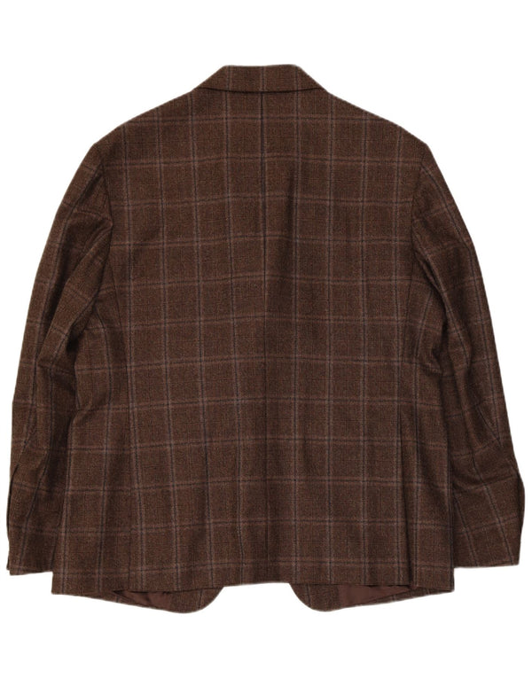 Vintage Mens 3 Button Blazer Jacket UK 38 Medium Brown Check