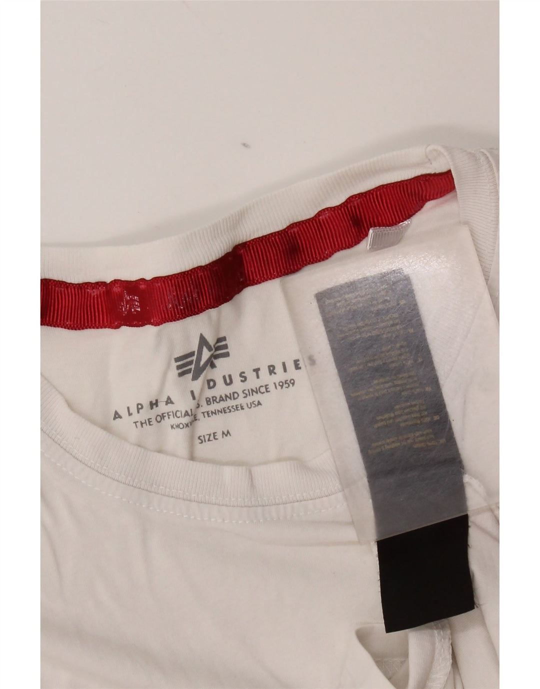 Camiseta gráfica masculina Alpha Industries Top médio de algodão listrado branco