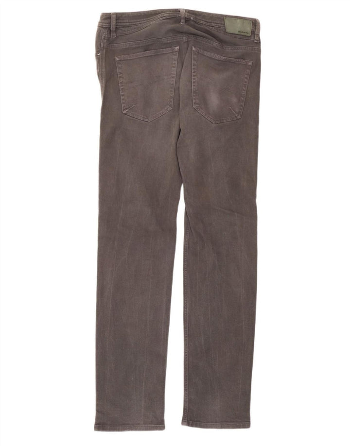 Diesel Mens Slim Jeans W36 L34 Cinza Algodão
