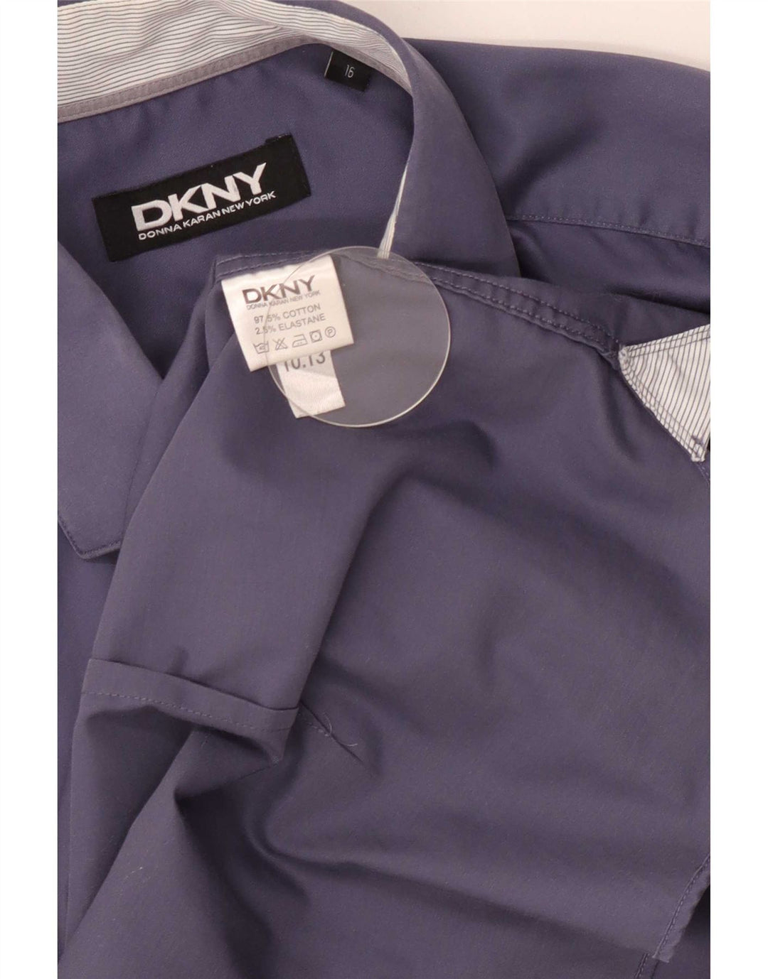Camisa masculina Dkny tamanho 16 grande algodão azul marinho