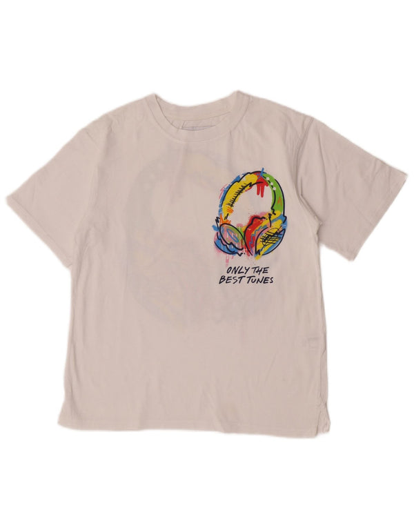 Zara Boys Graphic T-Shirt Top 11-12 Anos Algodão Branco