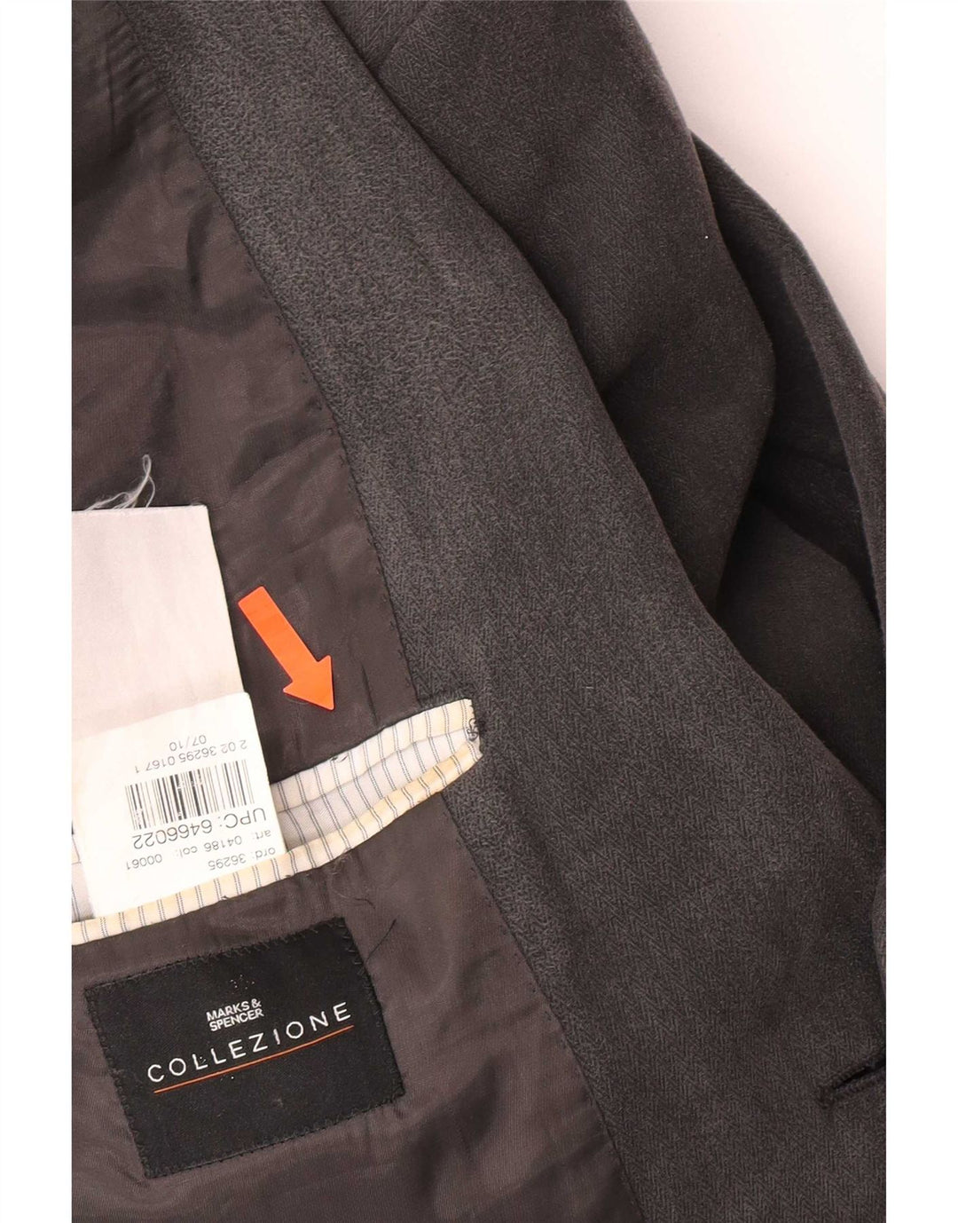 Jaqueta blazer masculina de 2 botões Marks & Spencer Reino Unido 40 espinha de peixe cinza médio
