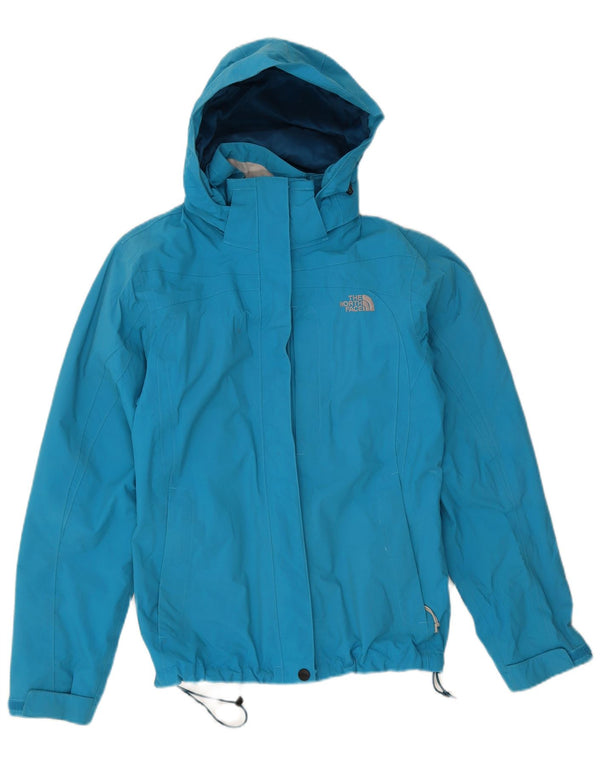 Jaqueta de chuva feminina com capuz The North Face UK 10 pequena azul nylon