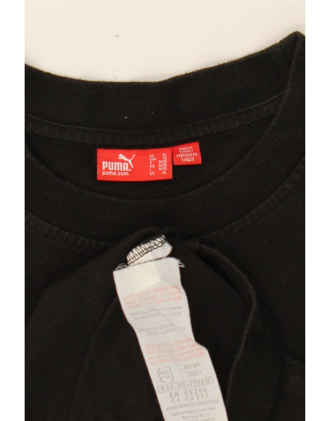 PUMA Mens T-Shirt Top XL Black Cotton Vintage Puma and Second-Hand Puma from Messina Hembry 