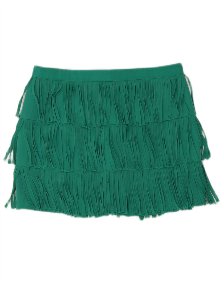 Mini saia feminina Zara médio W28 poliéster verde