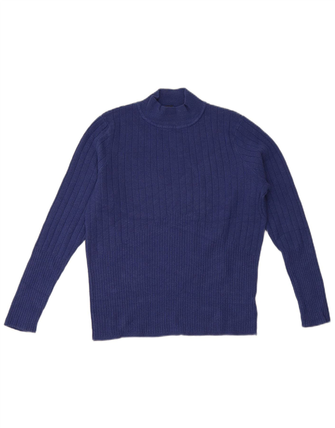 Suéter feminino Marks & Spencer com gola tartaruga Reino Unido 14 azul médio