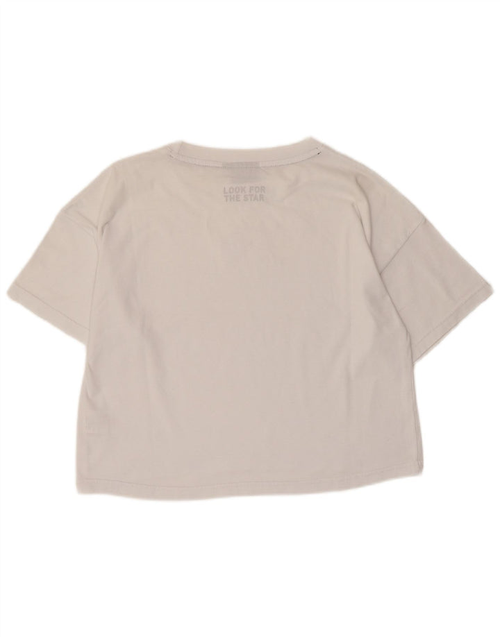 Camiseta feminina gráfica Starter Top UK 14 algodão branco médio