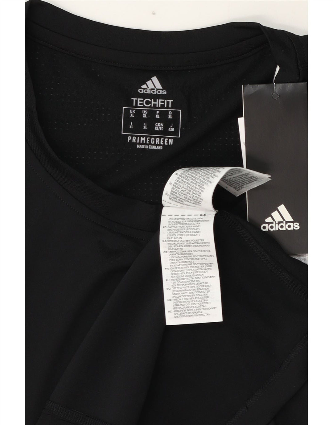 Adidas Mens Camiseta Top Grande Poliéster Preto