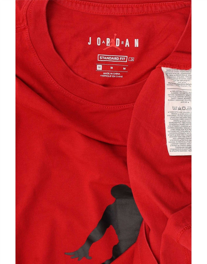 Camiseta Jordan Masculina Standard Fit Graphic Top Médio Algodão Vermelho